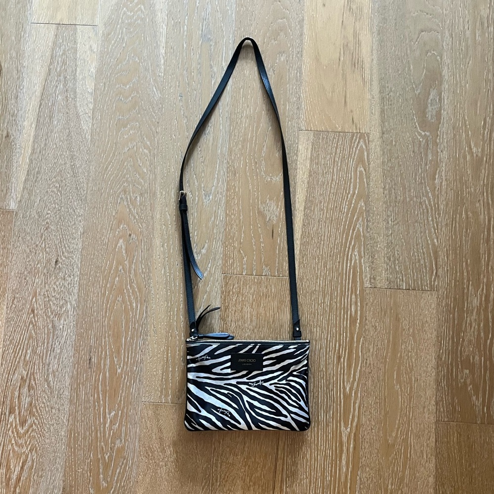Jimmy Choo Black and White Zebra Crossbody Bag used - Picture 3 of 13